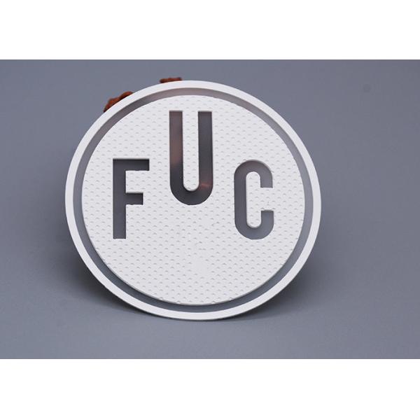 Quality Custom Clothing Silicone Heat Transfer Labels With White Cut Out Logo for sale