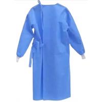 Quality Customized PP PE Isolation Gown Disposable With Side Belt Knitted Cuffs for sale
