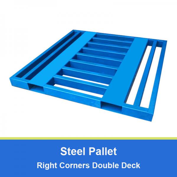 Quality Double Deck Steel Pallet For Warehouse Storage Right Corners Metal Pallet for sale