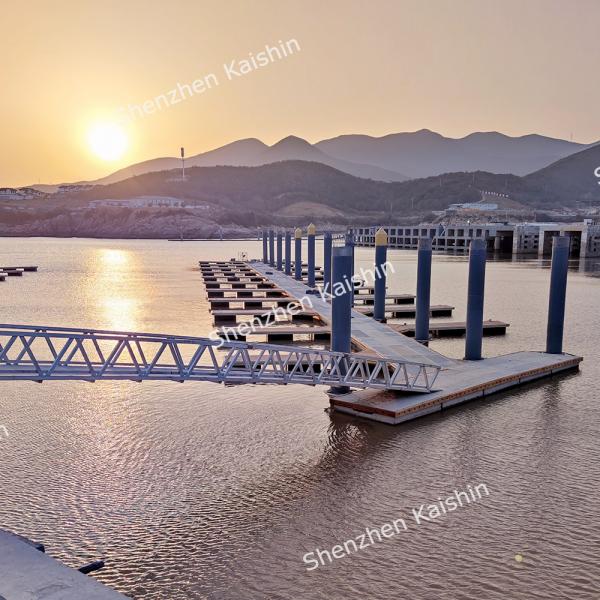 Quality Customized Marine Finger Pontoon Long HDPE Floats with WPC Decking for sale