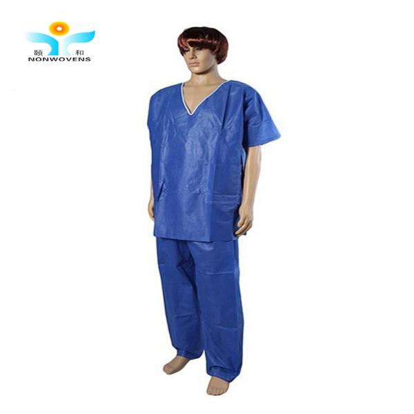 Quality YIHE Dark Blue Disposable Patient Exam Gowns Dust Proof With Pockets for sale