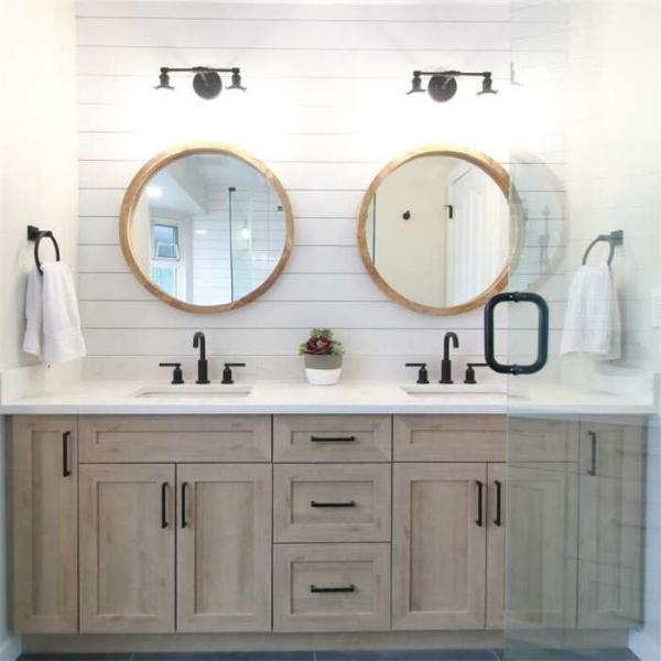 Quality Flush Slab Style Sintered Stone Bathroom Vanity Cabinet With Sink for sale