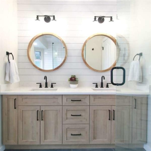 Quality Flush Slab Style Sintered Stone Bathroom Vanity Cabinet With Sink for sale