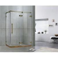 China Green Bronze Square Frameless Hinged Shower Door With One Hinged Door Easy Installation factory