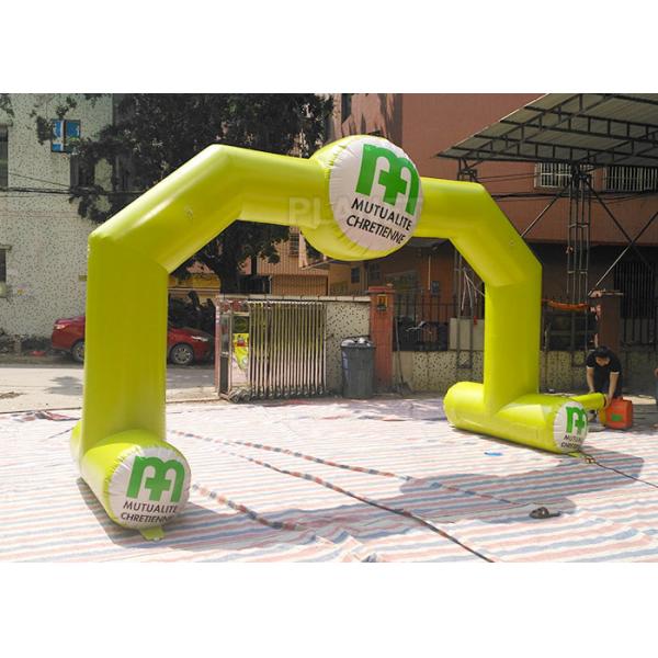 Quality Yellow Color Custom Inflatable Arch Rental Flame Retardant For Sport for sale