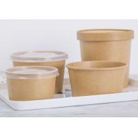 China Strong Kraft Paper Bowls , Paper Soup Bowls Lined With Leak Proof Inner Coating factory