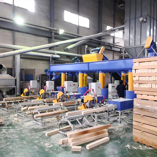 China Automatic Hot Press Compressed Wood Pallet Block Feet Machine factory