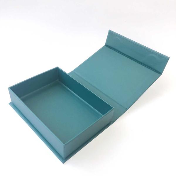 Quality Rectangle Blue Solid Magnetic Gift Box With Ribbon for sale