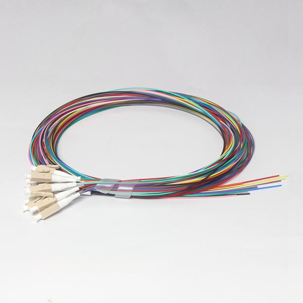 Quality Fiber Optic LC UPC Pigtail 12 Core MM 50/125 OM3 OM4 LSZH for sale