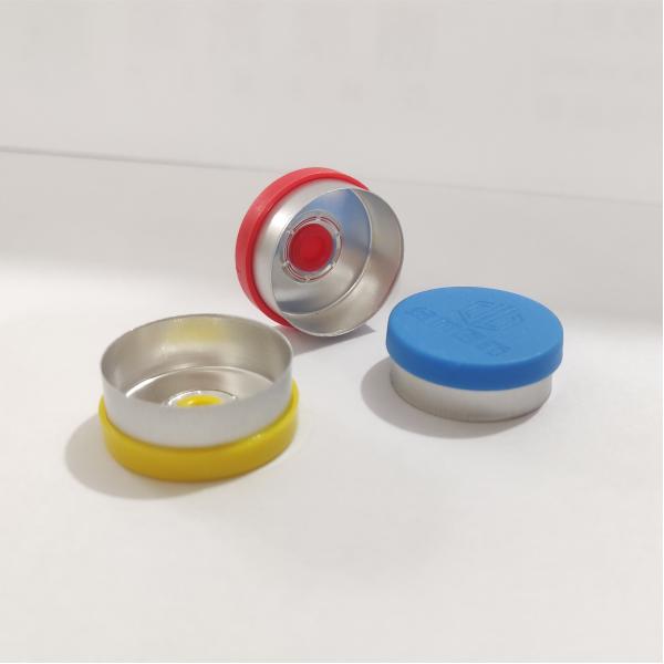 Quality ISO9001 Aluminum Plastic Cap 20mm flip off caps For 10ml Glass Vial for sale