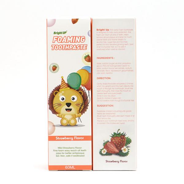 Quality Strawberry Flavor Mousse Liquid Foaming Toothpaste 60ml OEM for sale