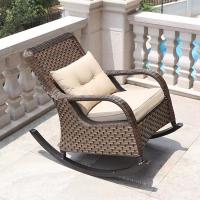 China Waterproof Outdoor Rocking Lounge Chair Rattan Color Garden Rocking Lounger factory