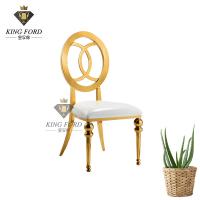 China Design High Density Cutting Foam Flower Back SS Steel Dining Table Chair 7kg for sale