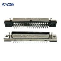 China 68 Pin SCSI Connector PCB Straight Female 1.27mm Pitch MDR Connector factory