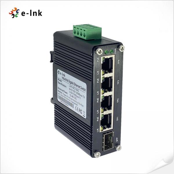 Quality IEEE 802.3at Din Rail Mounted Industrial POE Switch 4 Channel 12V-48V for sale