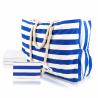 China Striped Cute Fabric Canvas Tote Beach Bag Waterproof For Girls Ladies factory