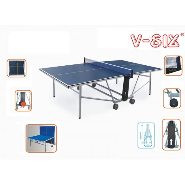 Quality Double Table Tennis Folding Table With Wheels , Professional Ping Pong Table For Play for sale