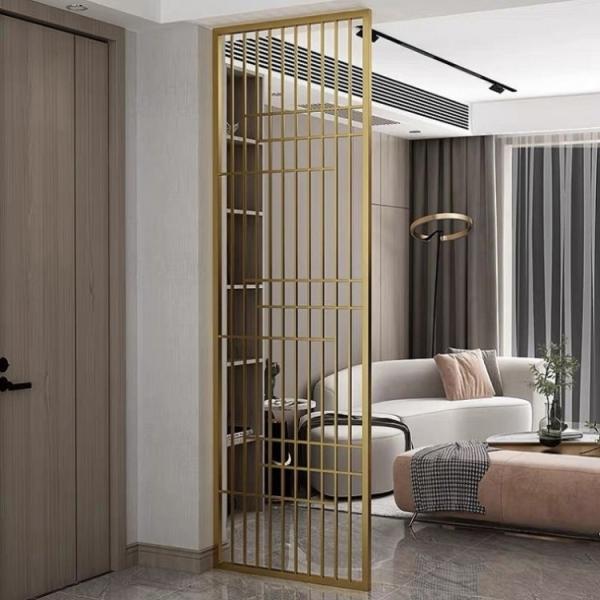 Quality Golden Interior Metal Room Divider Decorative Metalwork Stainless Steel for sale