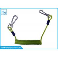 China Custom Made Security Retractable Steel Cable Coil Lanyard With Plastic PU Elastic factory