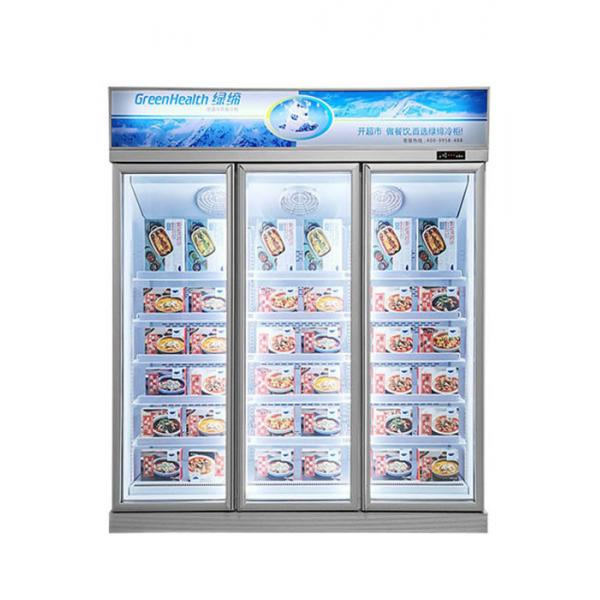 Quality 3 Doors Upright Commercial Display Freezer -22°C Fan Cooling With Automatic Defrost for sale