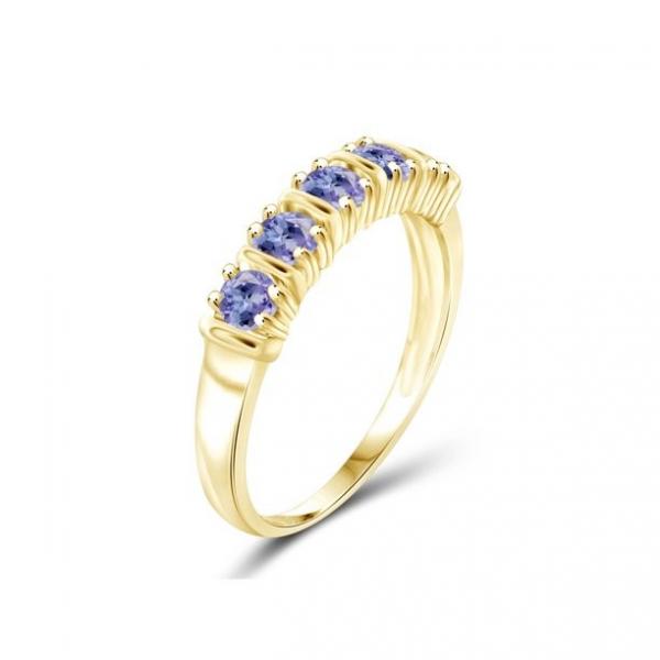 Quality 1 Carat Tanzanite And Accent White CZ Sterling Silver Engagement Ring for sale