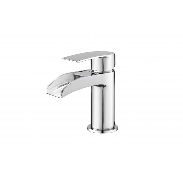 Quality Single Handle Sink Faucet Tap Polished Deck Mounted Bathroom Basin Taps for sale