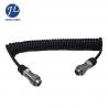 China Black Color Rear View Camera Cable Trailer Connector Spiral Cable With 4M Length factory