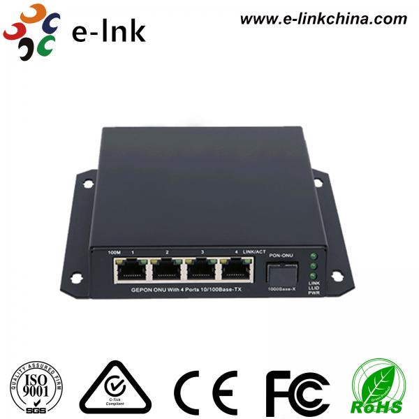 Quality E- Link Industrial POE Fiber Media Converter 4 Port EPON ONU With PoE 1 Uplink for sale
