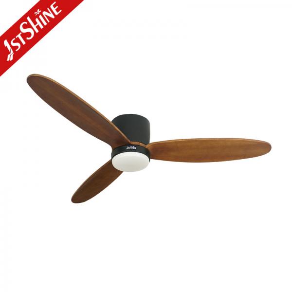 Quality Dimmable 5 Speed 52in LED Ceiling Fan With 3 Solid Wood Blades for sale