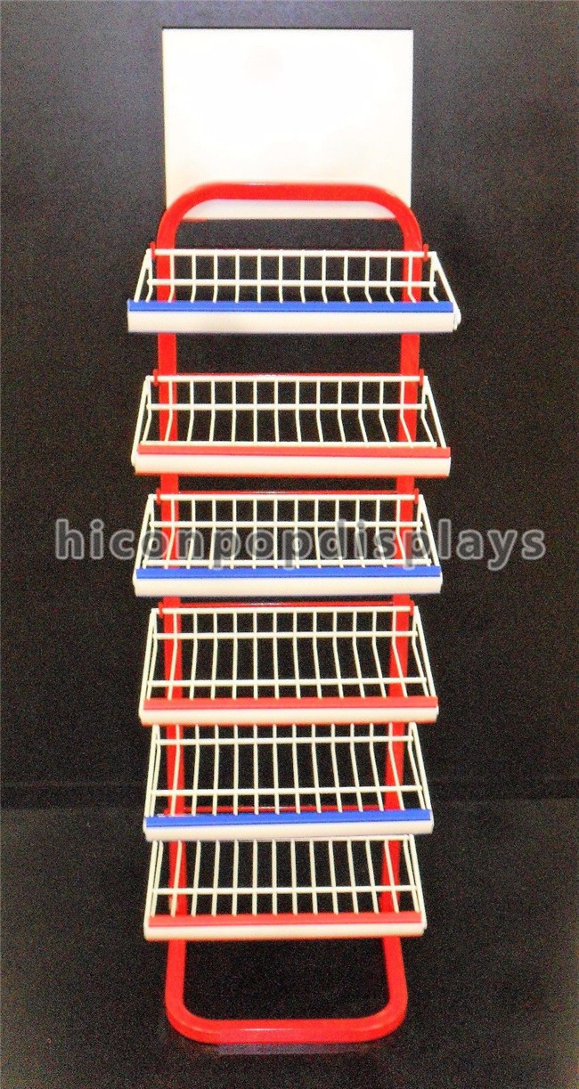 China 6 - Layer Metal Display Racks Supermarket Snack Food Retail Candy Display Rack factory