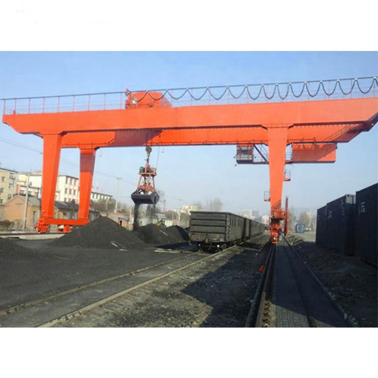 China Heavy Duty MZ Double Girder Gantry Crane 10 Ton Electric Hoist Grab Bridge Crane factory