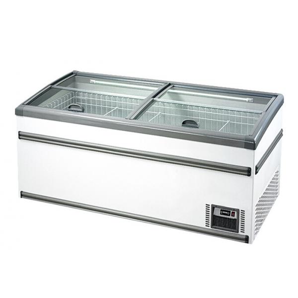 Quality High Efficiency Static Cooling Supermarket Island Freezer For Meat Seafood for sale