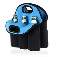 China Carrier Neoprene Insulated Bottle Cooler Bag 6 Pack Bottle Can With Drink Holder factory