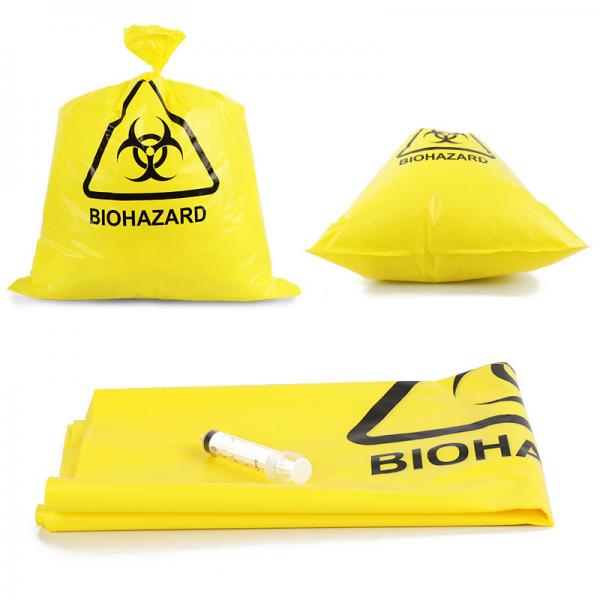 Quality Disposal 20L 50L 100L Yellow Medical Waste Bags HDPE PP LDPE for sale