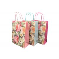 China Exquisite Sustainable Promotional Paper Gift Bags Flower Pattern Design factory