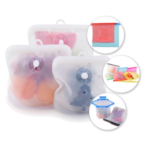 Quality 1L Liquid Silicone Food Pouches 1000mL Reusable Ziploc Bags Silicone for sale