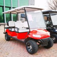 China Red 4+2 golf cart can carriage 6 passenger with 10 inch tyre and 4 kw motor low price high quality factory