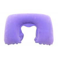 China Purple Color Travel Neck Pillow Inflatable With Soft Hand Feeling factory