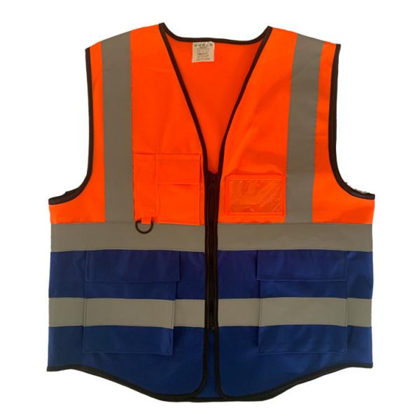 Quality Hi Vis Manufacturer Quality Reflective Zipper Front Safety Vests Customize Logo for sale