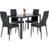 China Tempered Glass 75cm Metal Legs 27kgs Modern Dining Room Sets factory