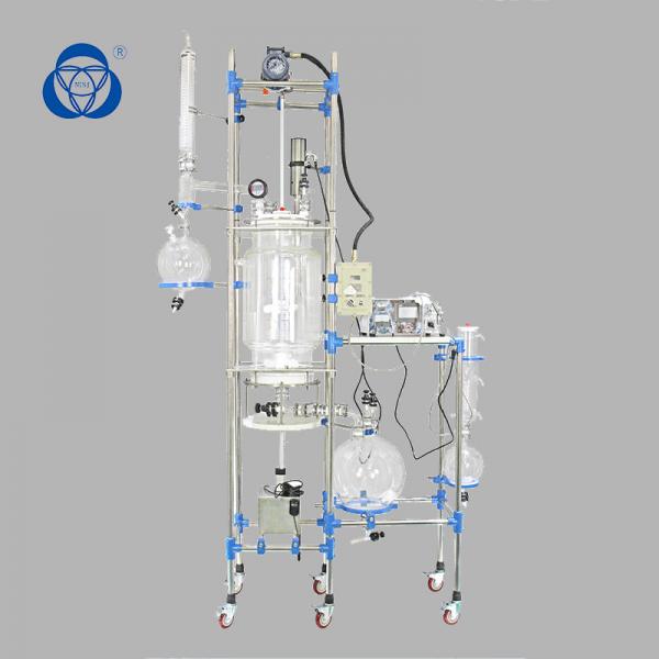Quality Plant Extraction Borosilicate Glass Reactor , Double Jacketed Glass Reactor High Safety for sale