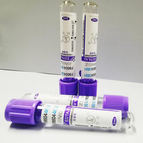 Quality 13*75mm K3 EDTA Blood Collection Tube Lavender Top Vacutainer for sale