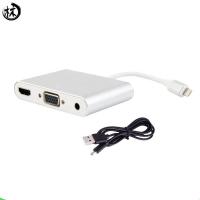 China Kico Lighting to 3.5mm Aux port Audio & VGA & HDTV Adapter Converter Cable For Iphone factory