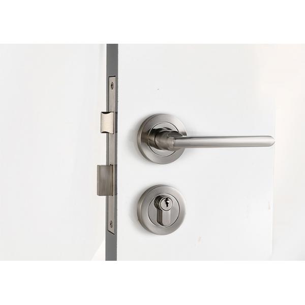 Quality Zinc Alloy Mortise Door Lock Rose Room Satin Nickel / Chrome Lever Handle for sale