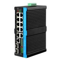 Quality Black Case 8 Port Managed POE Af/At/Bt Industrial Ethernet Switch With 2 Combo for sale