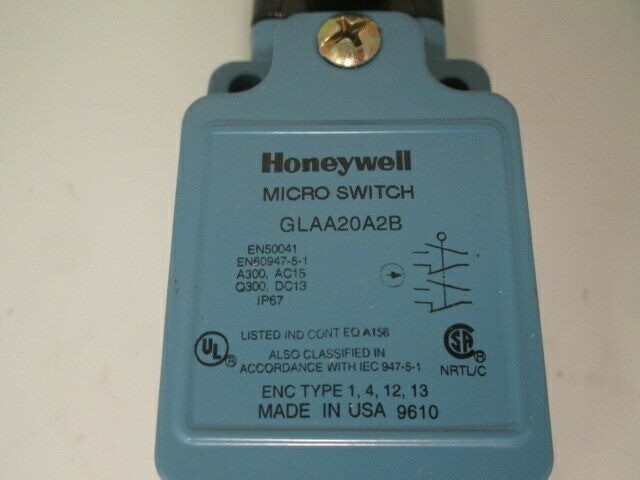 China Honeywell GLAA20A2B Snap Action Limit Switch Side Rotary 10A 600 VAC 250 VDC Zinc GLA Series factory