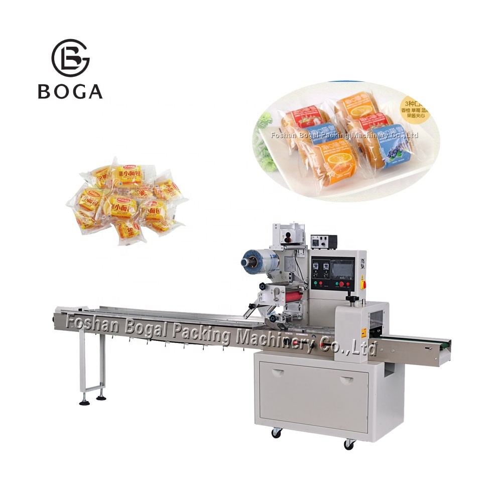 China Servo Motor Pillow Bag Packaging Machine Horizontal Sweets Donut Packing Not Filling factory