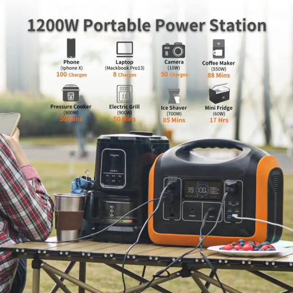 Quality Portable 220v Battery Power Station 1200W Mobile Solar Power Station for sale