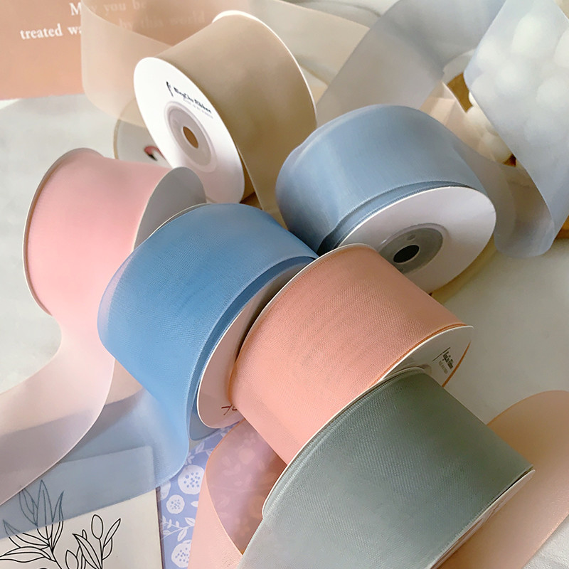 China High Density Polyester Organza Ribbon 40mm For Luxury Gift Packing factory