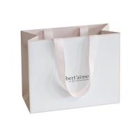 China Eco Friendly Printed White Paper Bags , Mini Gift Bags For Business Shopping factory